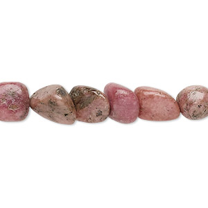 Bead, rhodonite (natural), medium chip and mini to small nugget, Mohs hardness 5-1/2 to 6-1/2. Sold per 15&quot; to 16&quot; strand.