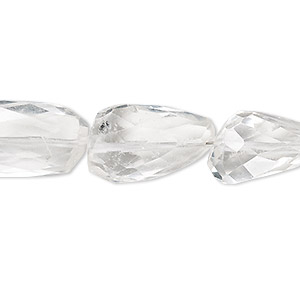 Bead, quartz crystal (natural), small to large hand-faceted nugget, Mohs hardness 7. Sold per 7-inch strand.