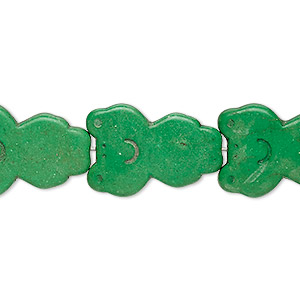 Bead, &quot;turquoise&quot; (resin) (imitation), apple green, 21x15mm carved frog. Sold per 15-inch strand.