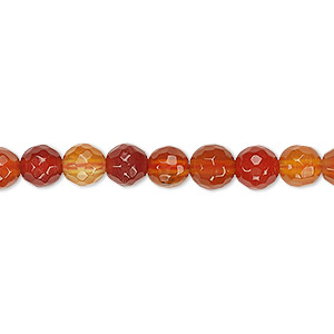 Bead, red agate (dyed / heated), dark, 6-7mm faceted round, B grade, Mohs hardness 6-1/2 to 7. Sold per 15&quot; to 16&quot; strand.