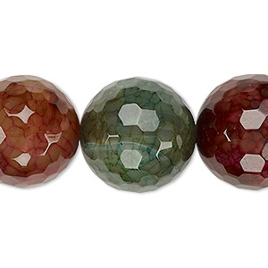Bead, crackle agate (dyed / heated), multicolored, 20-21mm faceted round, B grade, Mohs hardness 6-1/2 to 7. Sold per 15-inch strand.
