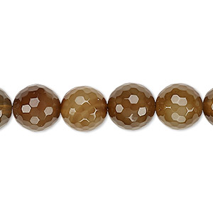 Bead, brown agate (dyed), 10mm faceted round, B grade, Mohs hardness 6-1/2 to 7. Sold per 15-inch strand.