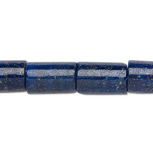 Bead, lapis lazuli (dyed), 16x9mm-17x10mm round tube, C grade, Mohs hardness 5 to 6. Sold per 15-inch strand.