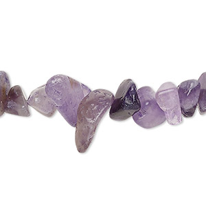 Bead, amethyst (dyed), large chip, Mohs hardness 7. Sold per 15-inch strand.
