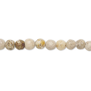 Bead, picture jasper (natural), 5-6mm round, C- grade, Mohs hardness 6-1/2 to 7. Sold per 15&quot; to 16&quot; strand.