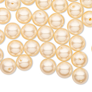 Bead, vintage Japanese acrylic pearl, peach, 8mm round. Sold per pkg of 100.