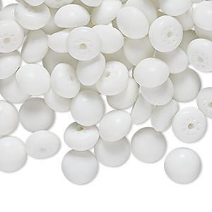 Cabochon, vintage Japanese glass, white, 8mm non-calibrated round. Sold per pkg of 100.