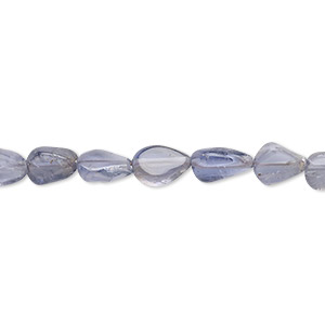 Bead, iolite (dyed), 6x4mm-10x6mm hand-cut flat teardrop, C grade, Mohs hardness 7 to 7-1/2. Sold per 13-inch strand.