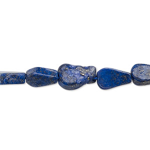 Bead, lapis lazuli (dyed), 8x6mm-12x8mm hand-cut flat teardrop, D grade, Mohs hardness 5 to 6. Sold per 13-inch strand.
