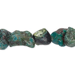 Bead, turquoise (dyed / stabilized), blue-green, mini to medium nugget, Mohs hardness 5 to 6. Sold per 15-1/2&quot; to 16&quot; strand.