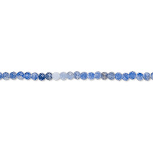 Bead, sodalite (natural), shaded, 2mm hand-cut faceted rondelle, B grade, Mohs hardness 5 to 6. Sold per 13-inch strand.