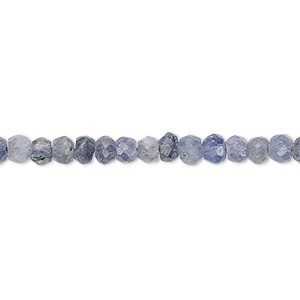 Bead, iolite (natural), 4x3mm-5x4mm hand-cut faceted rondelle, C- grade, Mohs hardness 7 to 7-1/2. Sold per 13-inch strand.