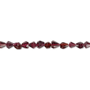 Bead, rhodolite garnet (natural), 3-5mm hand-cut uneven bicone, B grade, Mohs hardness 7 to 7-1/2. Sold per 12-inch strand.