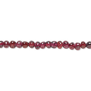 Bead, rhodolite garnet (dyed), 3-4mm hand-cut uneven round, C grade, Mohs hardness 7 to 7-1/2. Sold per 13-inch strand.