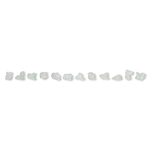 Bead, jadeite (natural), green, 7x3mm-11x5mm hand-cut carved Chinese zodiac symbols, C grade, Mohs hardness 6-1/2 to 7. Sold per pkg of 12.