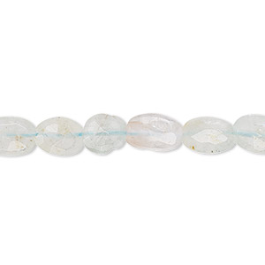 Bead, aquamarine (heated), 7x6mm-10x7mm hand-cut faceted puffed oval, D grade, Mohs hardness 7-1/2 to 8. Sold per 8-inch strand.