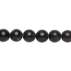Bead, serpentine (natural), dark, 8mm round with 0.7mm hole, C grade, Mohs hardness 2-1/2 to 6. Sold per 15&quot; to 16&quot; strand.