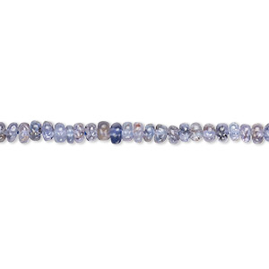 Bead, tanzanite (heated), 2x1mm-4x2mm hand-cut rondelle with 0.4-0.6mm hole, C+ grade, Mohs hardness 6 to 7. Sold per 13-inch strand.