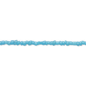 Bead, vintage India glass, opaque blue, mini chip with 0.4mm hole. Sold per 60-inch strand.