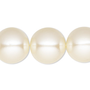Pearlised Round Cream Earrings 18mm 