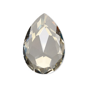 Embellishment, Crystal Passions&reg;, crystal silver shade, 30x20mm faceted pear (4327). Sold individually.