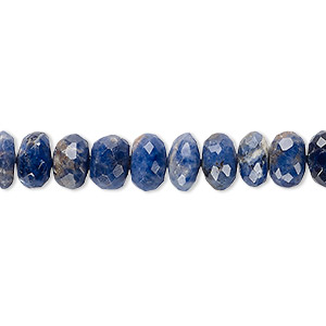 9mm 8 Strand Natural Sodalite Rondelle Faceted AAA Mohs Hardness 5.5-6.