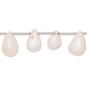 Bead, pink opal and peach opal (natural), light, 10x6mm-13x9mm hand-cut top-drilled teardrop with 0.4-1.4mm hole, B- grade, Mohs hardness 5 to 6-1/2. Sold per pkg of 16.