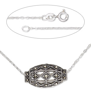Other Necklace Styles Marcasite Silver Colored