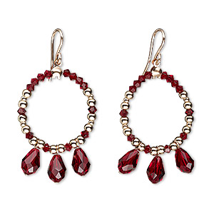 Fishhook Earrings Rose Gold-Filled Reds
