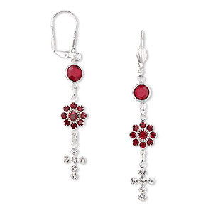 Leverback Earrings Silver Plated/Finished Reds