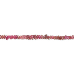 Bead, pink tourmaline (dyed), medium to dark, 2x1mm-3x2mm hand-cut rondelle with 0.4-0.6mm hole, C+ grade, Mohs hardness 7 to 7-1/2. Sold per 12-inch strand.