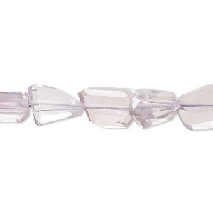 Bead, lavender amethyst (natural), 11x7mm-20x15mm hand-cut faceted freeform, B grade, Mohs hardness 7. Sold per 6-1/2 inch strand.