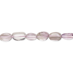 Bead, lavender amethyst (natural), 7x5mm-10x6mm hand-cut flat oval with 0.4-1.4mm hole, C grade, Mohs hardness 7. Sold per 6-1/2 inch strand.