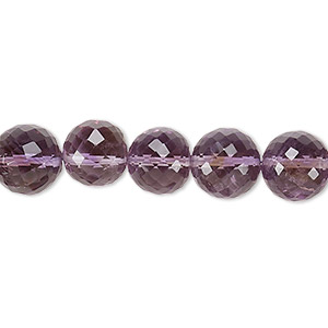 Bead, amethyst (natural), 8-10mm hand-cut micro-faceted round with 0.4-1.4mm hole, B+ grade, Mohs hardness 7. Sold per 7-inch strand.