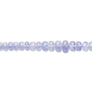 Bead, tanzanite (heated), 3x1mm-6x3mm graduated hand-cut rondelle with 0.4-1.4mm hole, B+ grade, Mohs hardness 6 to 7. Sold per 7-1/2 inch strand.