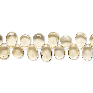 Bead, champagne quartz (heated), 6x4mm-8x5mm hand-cut top-drilled puffed teardrop with 0.4-1.4mm hole, C grade, Mohs hardness 7. Sold per 9-inch strand.