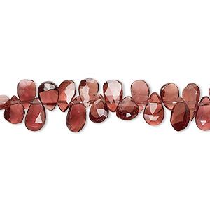 Bead, rhodolite garnet (natural), 7x4mm-8x5mm hand-cut top-drilled faceted puffed teardrop with 0.4-1.4mm hole, B grade, Mohs hardness 7 to 7-1/2. Sold per 8-1/2 inch strand.