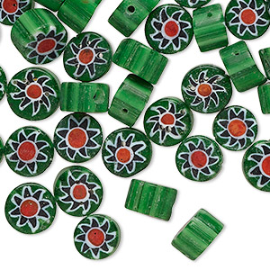 Beads Millefiori Greens
