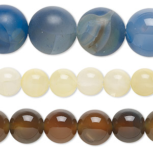 Bead mix, agate (dyed), mixed colors, 8-14mm round with 0.4-1.4mm hole, C grade, Mohs hardness 6-1/2 to 7. Sold per pkg of (3) 15-inch strands.