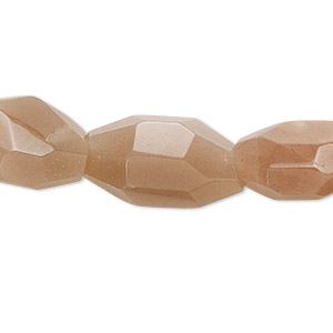 Bead, peach moonstone (natural), large faceted nugget with 0.8-1.5mm hole, Mohs hardness 6 to 6-1/2. Sold per 15-inch strand.