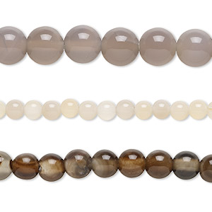 Bead mix, multi-agate (natural / dyed / heated), 4-8mm round with 0.4-1.4mm hole, C grade, Mohs hardness 6-1/2 to 7. Sold per pkg of (3) 15-inch strands.