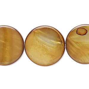 Beads Mother-Of-Pearl Gold Colored