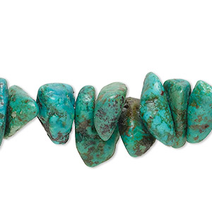 Bead, turquoise (dyed / stabilized), blue, small to medium nugget with 0.8-1mm hole, Mohs hardness 5 to 6. Sold per 15-inch strand.