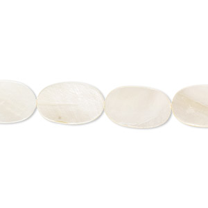 Bead, mother-of-pearl shell (natural / bleached), white, 13x9mm-14x9mm ...