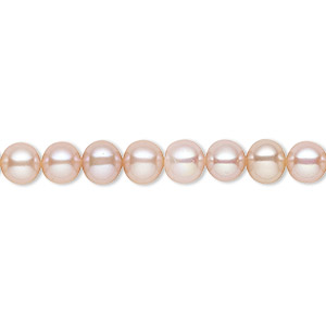 Pearl, cultured freshwater (natural), mauve, 5-6mm semi-round with 0.4mm hole, C grade, Mohs hardness 2-1/2 to 4. Sold per 15-1/2&quot; to 16&quot; strand.