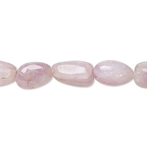 Bead, kunzite (natural), mini to small hand-cut flat nugget with 0.4-1.4mm hole, Mohs hardness 6-1/2 to 7. Sold per 8-inch strand.