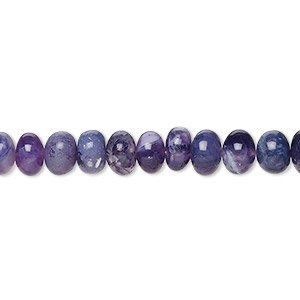 Bead, purple opal (natural), shaded, 6x3mm-7x5mm hand-cut rondelle with 0.4-1.4mm hole, B- grade, Mohs hardness 5 to 6-1/2. Sold per 17-inch strand.