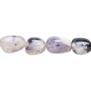 Bead, purple opal (natural), medium to extra-large hand-cut pebble with 0.4-1.4mm hole, Mohs hardness 5 to 6-1/2. Sold per 17-inch strand.