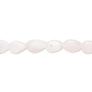 Bead, pink opal (natural), light to medium, 7x6mm-9x7mm hand-cut puffed teardrop with 0.4-1.4mm hole, B- grade, Mohs hardness 5 to 6-1/2. Sold per 8-inch strand, approximately 25 beads.