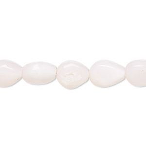 Bead, pink opal (natural), light to medium, 9x8mm-11x9mm hand-cut puffed teardrop with 0.4-1.4mm hole, B- grade, Mohs hardness 5 to 6-1/2. Sold per 8-inch strand, approximately 20 beads.